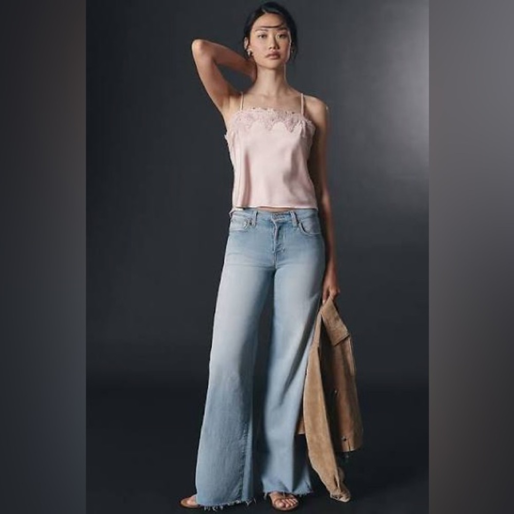 Mid Rise Palazzo Jeans